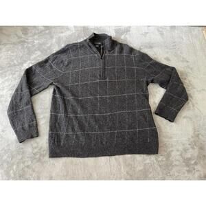VTG Banana Republic Sweater Mens Large Windowpane Italian Wool